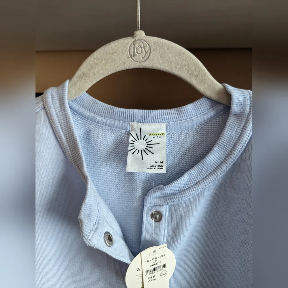 Offline By Aerie Throwback Snap Fleece Crewneck Sweatshirt - Picture 3 of 4
